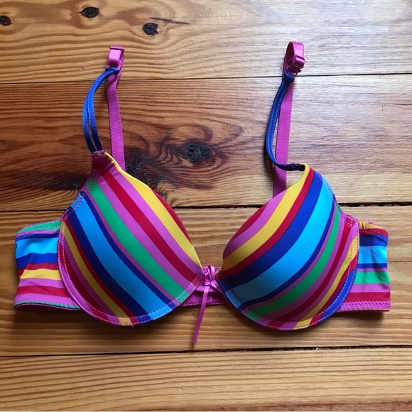 Rue21 Rainbow Striped Bra, EUC, 34B - Picture 8 of 9
